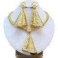 SPC007 Dubai Jewelry Set Irregular Design Hoop Earrings and Pendant