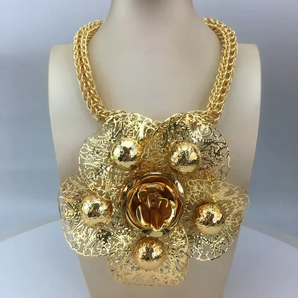 SPC008 New Fashion Trendy Women Jewelry Set Brazilian Gold-Plated (2)