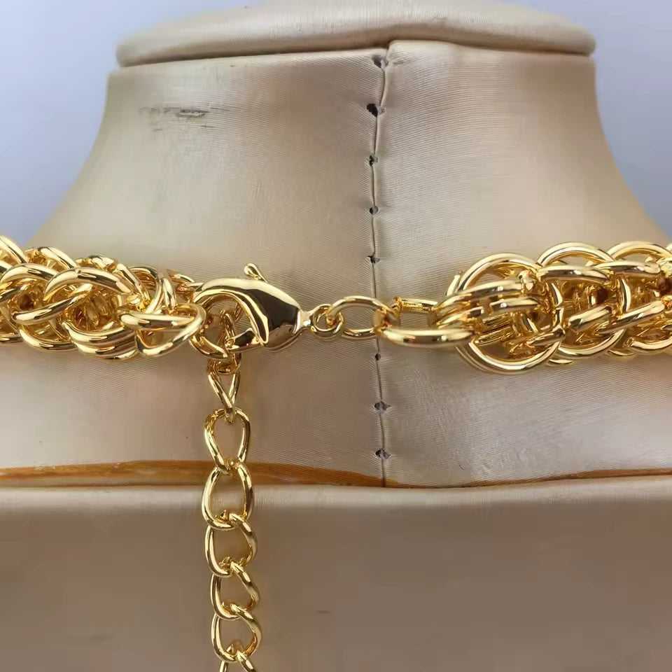 SPC008 New Fashion Trendy Women Jewelry Set Brazilian Gold-Plated (3)
