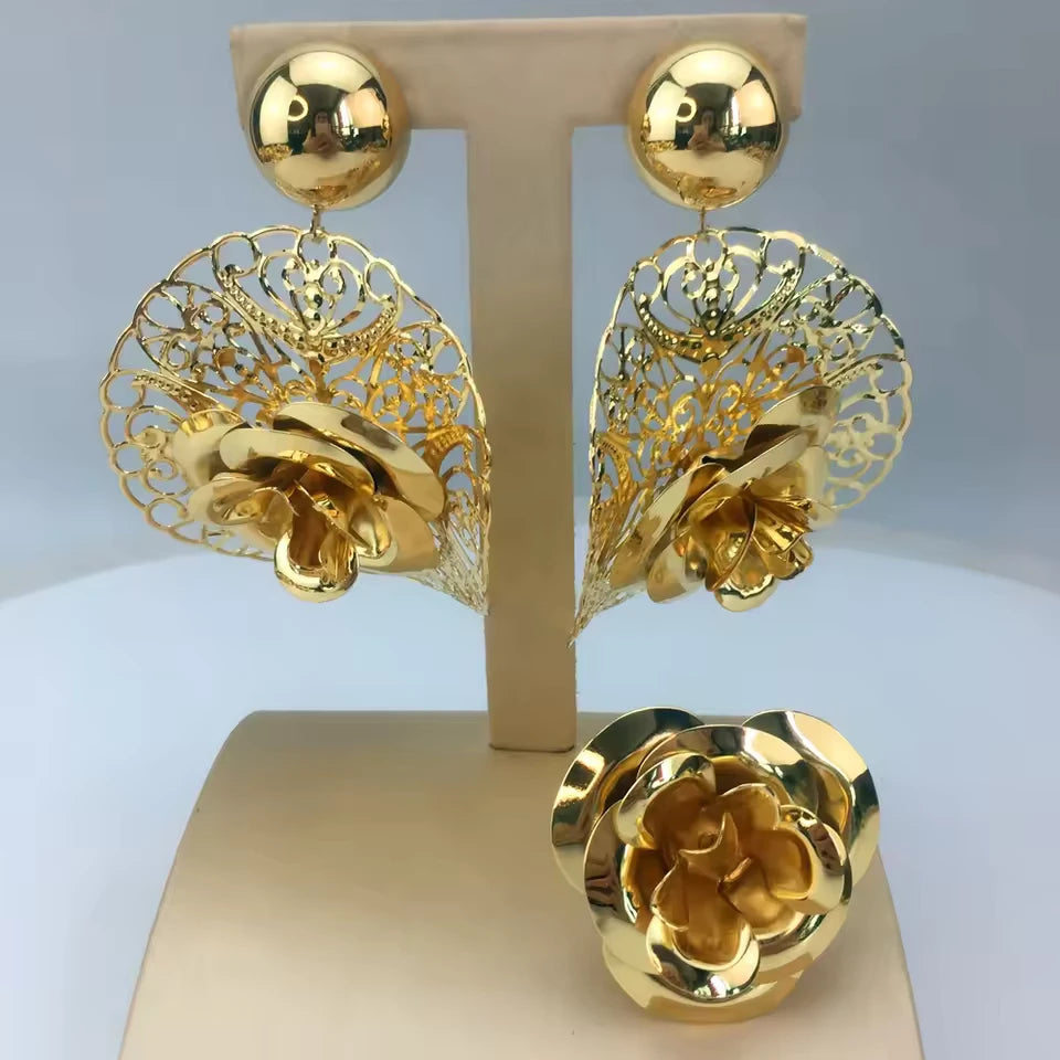 SPC008 New Fashion Trendy Women Jewelry Set Brazilian Gold-Plated (4)