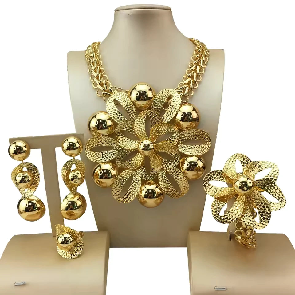 SPC009 New Fashion Trendy Women Jewelry Set Brazilian Gold-Plated (2)