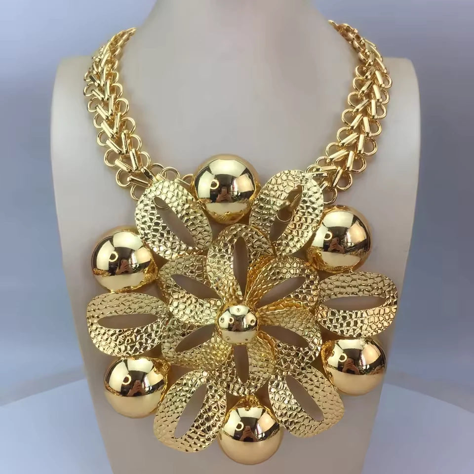 SPC009 New Fashion Trendy Women Jewelry Set Brazilian Gold-Plated (3)