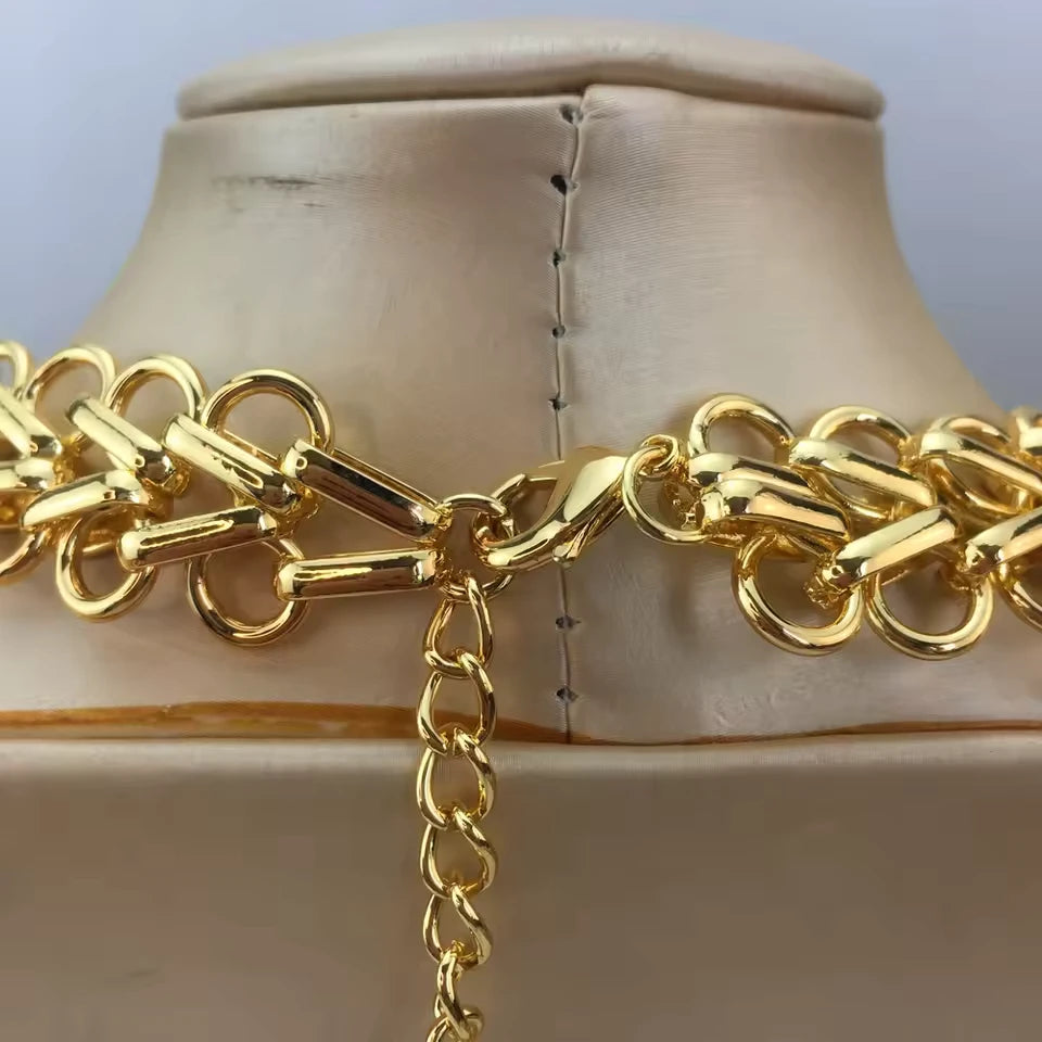 SPC009 New Fashion Trendy Women Jewelry Set Brazilian Gold-Plated (4)