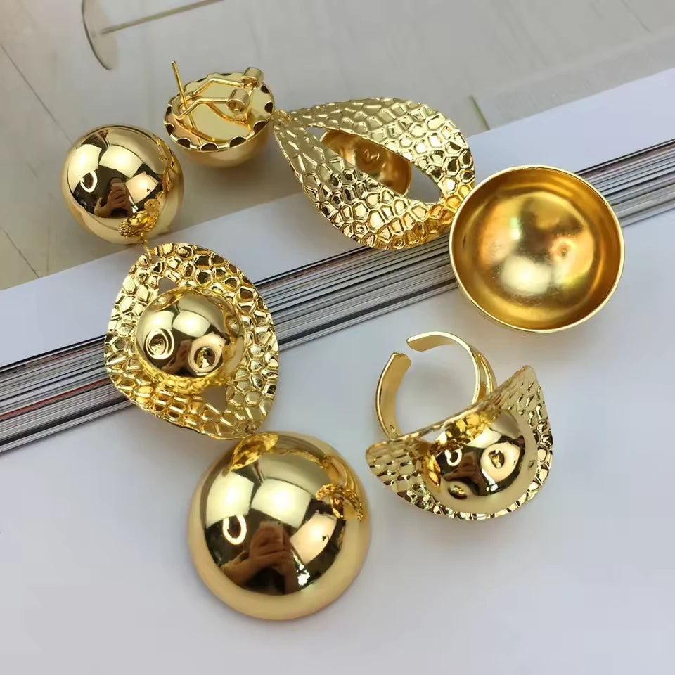 SPC009 New Fashion Trendy Women Jewelry Set Brazilian Gold-Plated (5)