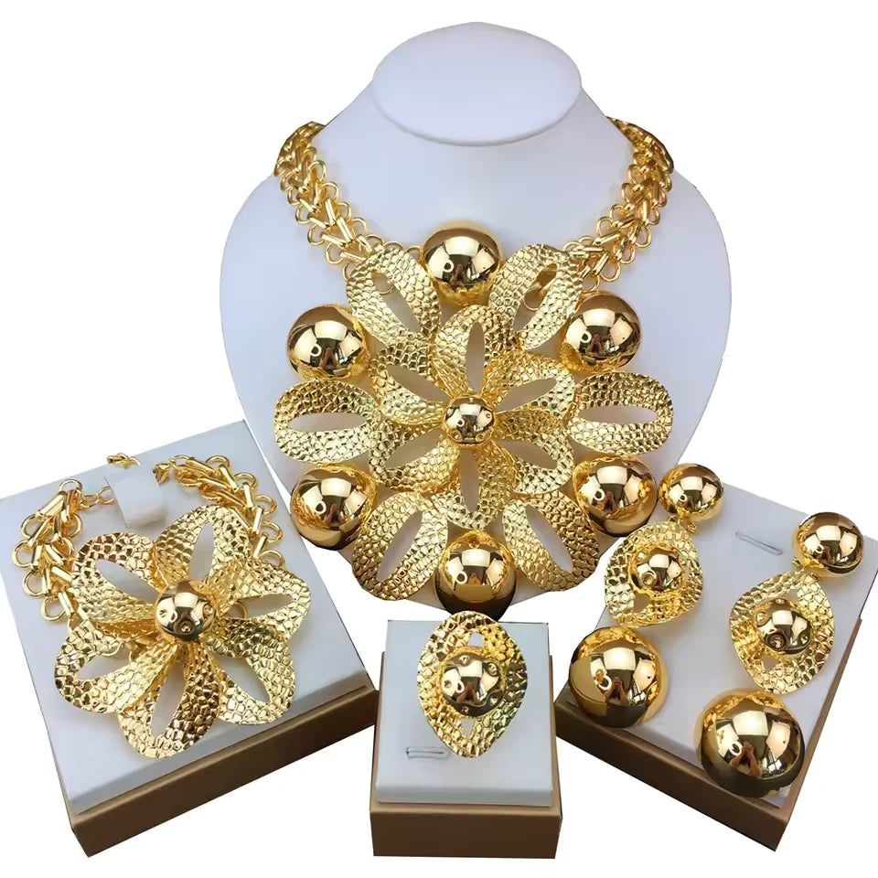 SPC009 New Fashion Trendy Women Jewelry Set Brazilian Gold-Plated