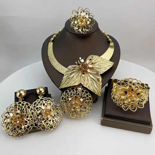 SPC011 New Fashion Trendy Brazilian Gold-Plated African Wedding Bridal Set