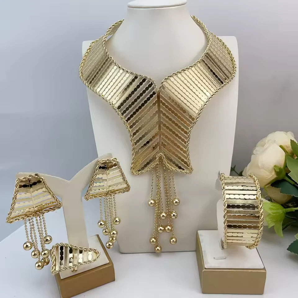 SPC013 Fashion Italian Dubai Gold Plated Light Weight Jewelry Set