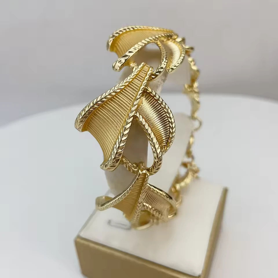 SPC014 Fashion Italian Dubai Gold Plated Simple Style Light Weight Jewelry Set (4)