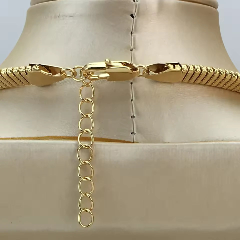 SPC015 New Trendy Brazilian Gold-Plated Bridal Big Flower Women Jewelry Set (3)