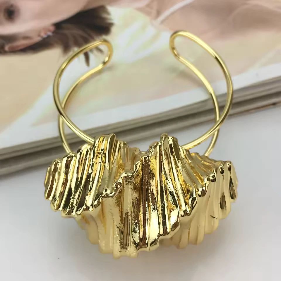 SPC015 New Trendy Brazilian Gold-Plated Bridal Big Flower Women Jewelry Set (5)