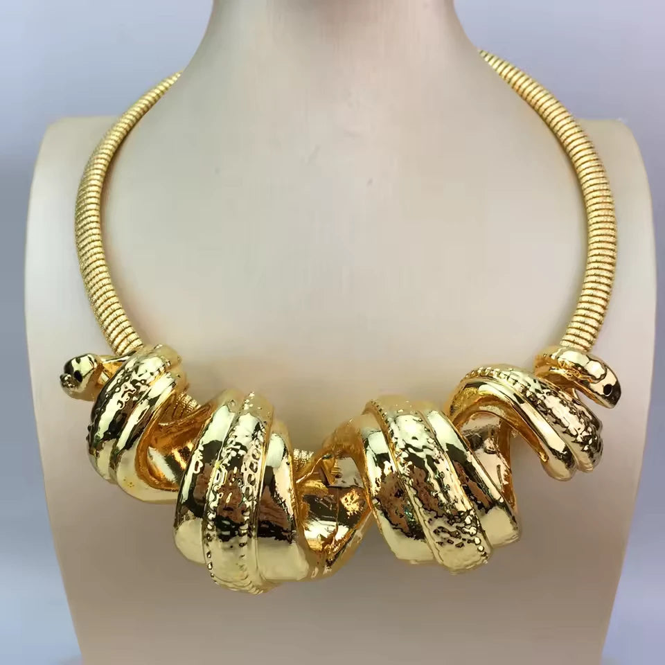 SPC018 Fashion Italian Dubai Gold Plated Light Weight Flower Model Jewelry Set (3)