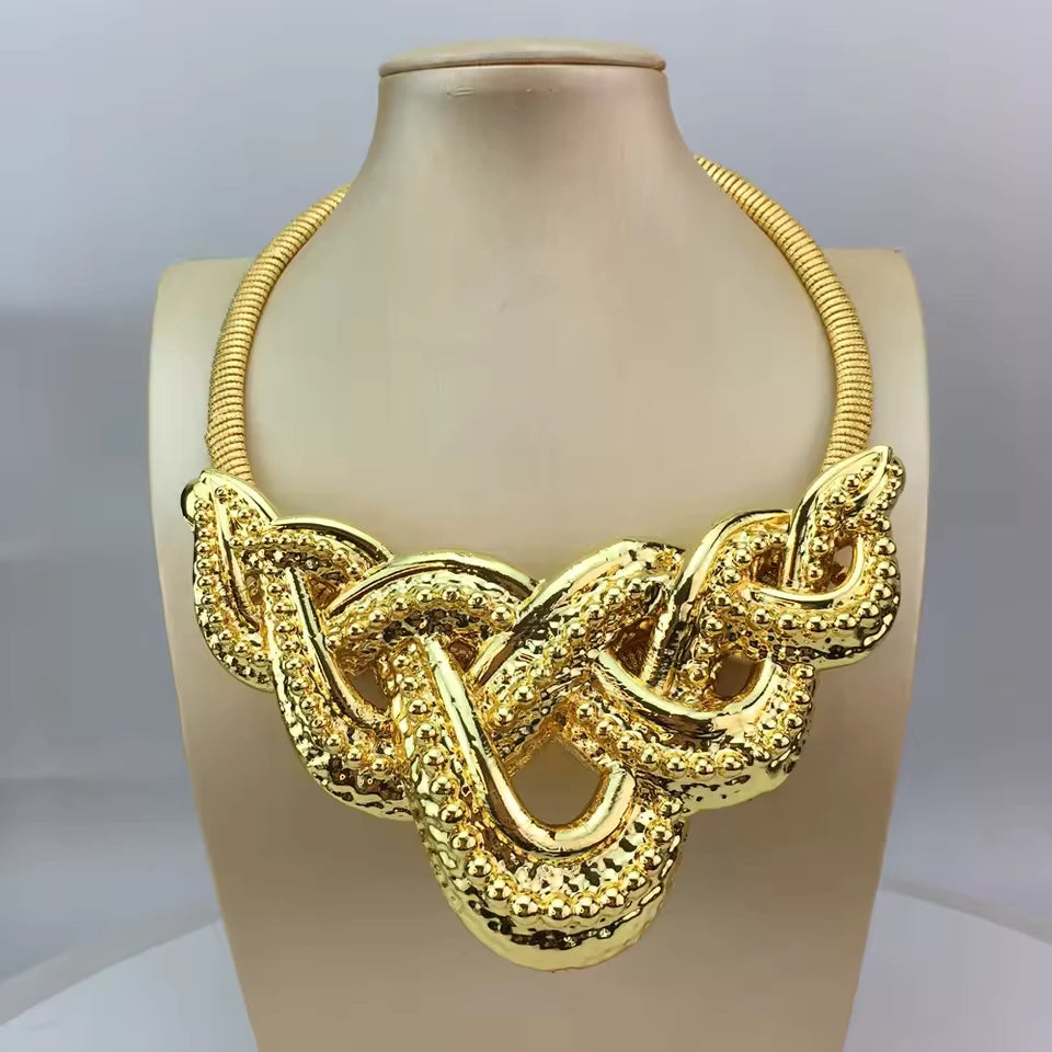 SPC019 Fashion Italian Gold Plated Light Weight Jewelry Set (3)