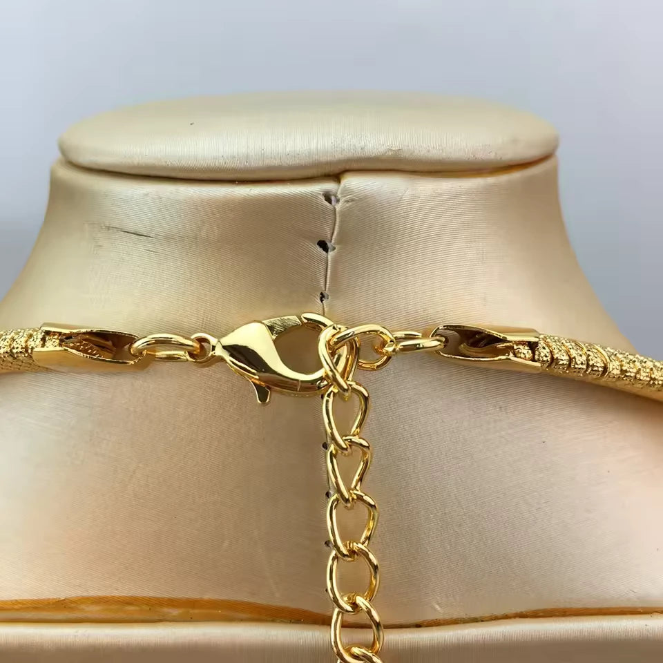 SPC019 Fashion Italian Gold Plated Light Weight Jewelry Set (4)