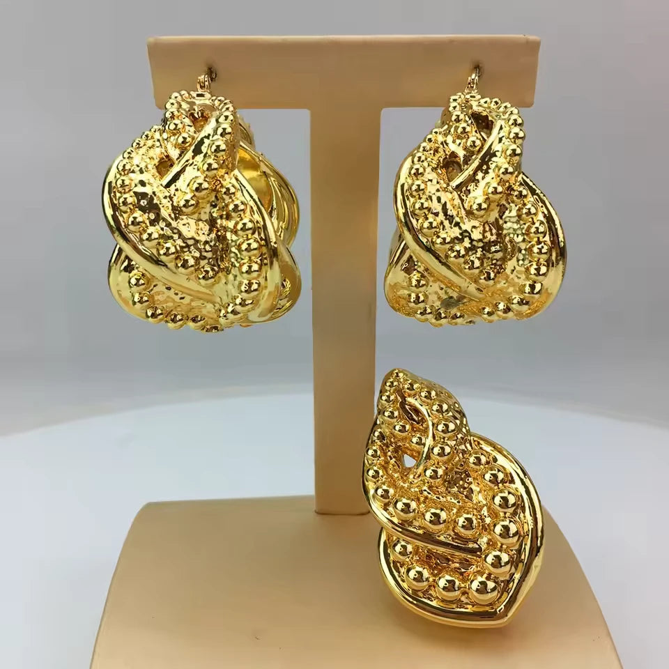 SPC019 Fashion Italian Gold Plated Light Weight Jewelry Set (5)