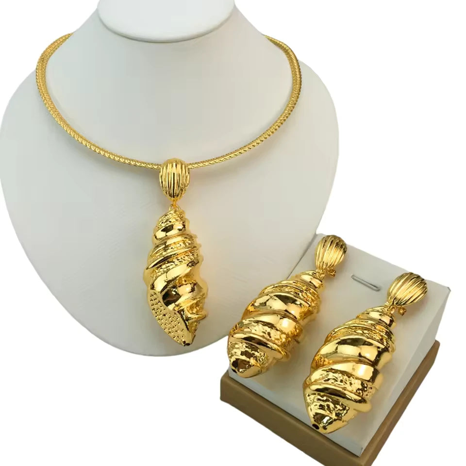SPC021 Fashion Italian Dubai Gold Plated Light Weight Jewelry Set