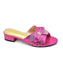 SPSH2001 - Luxury Glitter Bow-Tie Pumps | Low Heel Party Shoes