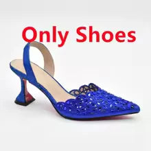 SPSH2028B - Luxury Metal-Decorated Wedges | Latest Design African Bridal Shoes
