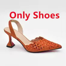 SPSH2028B - Luxury Metal-Decorated Wedges | Latest Design African Bridal Shoes