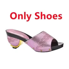 SPSH2033 - 2026 Italian Luxury Series | Rhinestone African Wedding Shoe & Bag Set