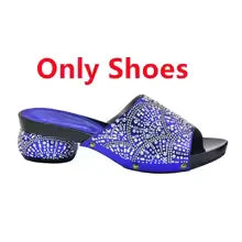 SPSH2033 - 2026 Italian Luxury Series | Rhinestone African Wedding Shoe & Bag Set