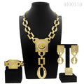 SPC024 Face Shape Chain Pendant Design Large Earrings Square Ring Set