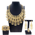 SPC026 Feather Designer Style Open Bracelet Earrings Set