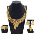 SPC030 Gold Plated Luxury Wedding Necklace Earrings Bracelet Set
