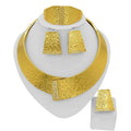 SPC032 Gold Plated Round Choke Simple Fashion Earrings Ring Bracelet Set