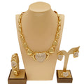 SPC034 Gold Plated Heart Necklaces Earrings Jewelry Sets (2)