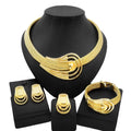 SPC037 Gold Plated Delicate Pendant Banquet Earrings Bracelet Ring Set
