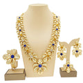 SPC038 Gold Plated Colorful Created Stone Necklace Jewelry Set
