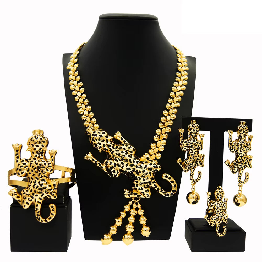 SPC039 Gold Plated Animal Shape Necklace Pendant Bracelet Earrings Set