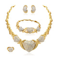 SPC042 Gold Plated Heart Necklaces Earrings Set