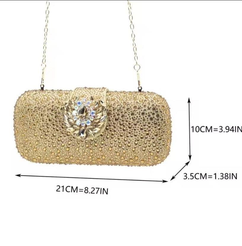 SPSH2011 - Italian Evening Shoe & Bag Set | Luxury Rhinestone Party Pumps