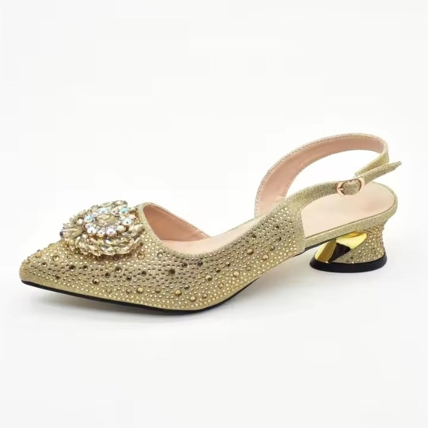 SPSH2011 - Italian Evening Shoe & Bag Set | Luxury Rhinestone Party Pumps