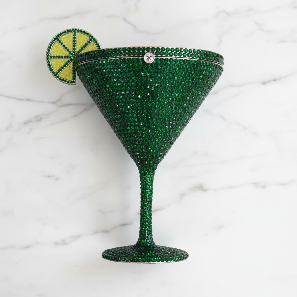 Dark Green Cocktail Bag – Marble