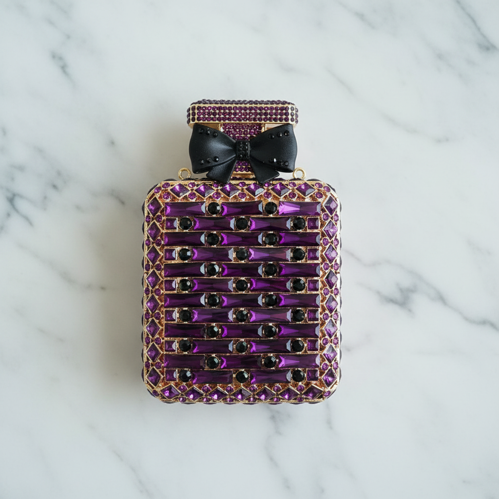 Deep Purple Crystal Evening Bag