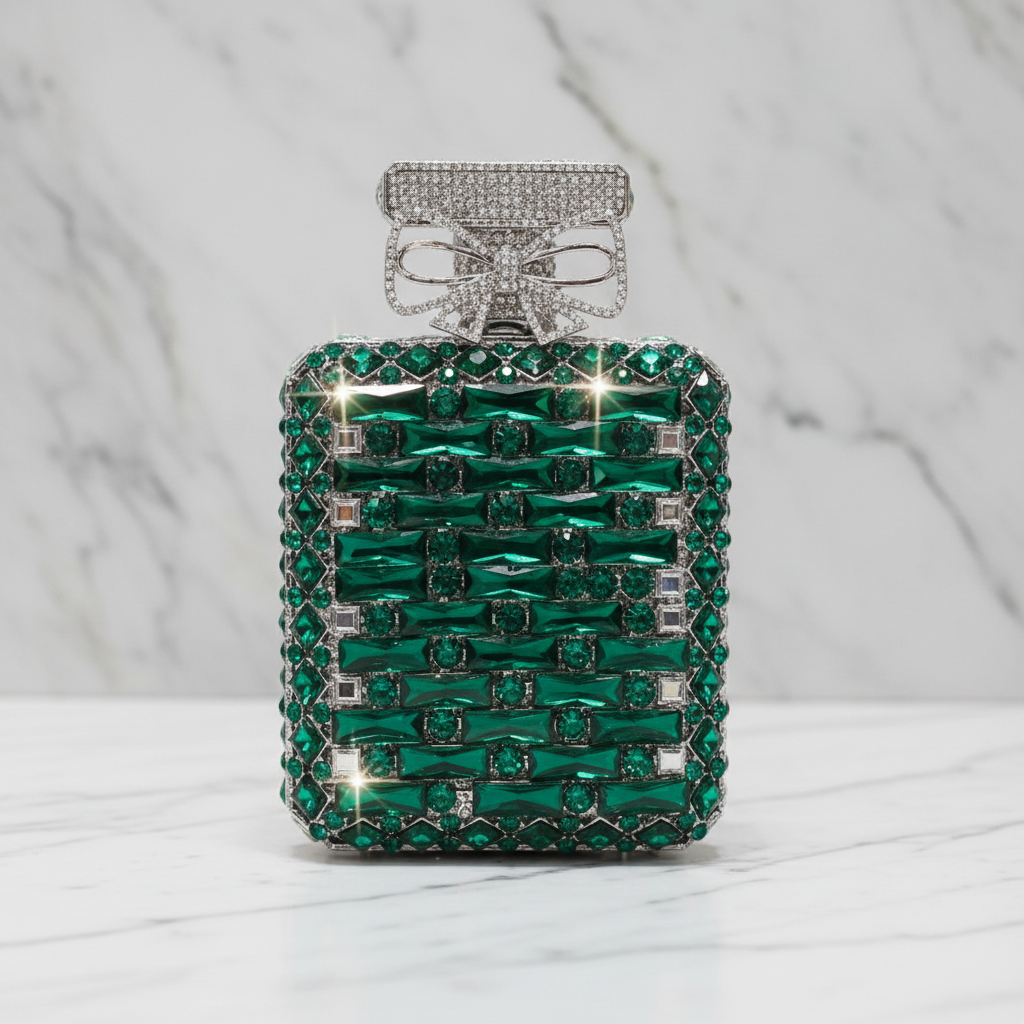 Emerald Green Crystal Evening Bag