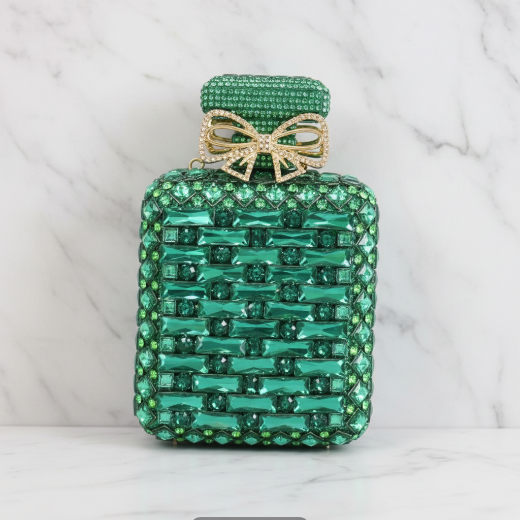 Mint Green Crystal Evening Bag