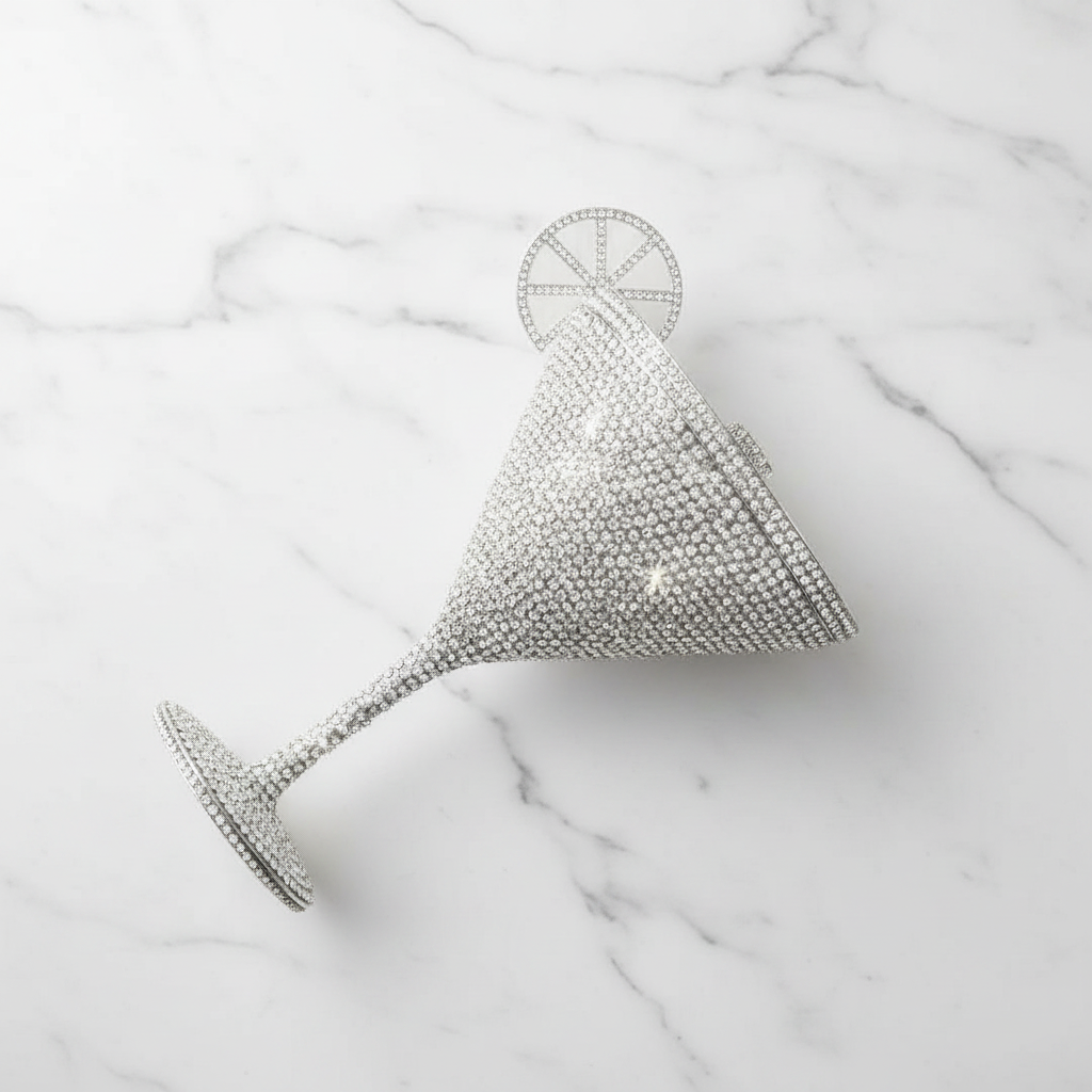Silver Cocktail Bag – Marble
