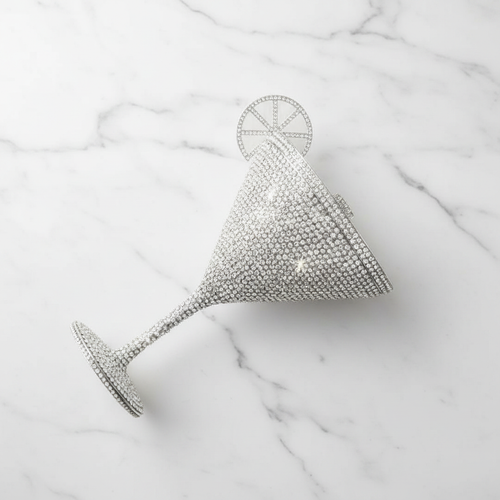 Silver Cocktail Bag – Marble